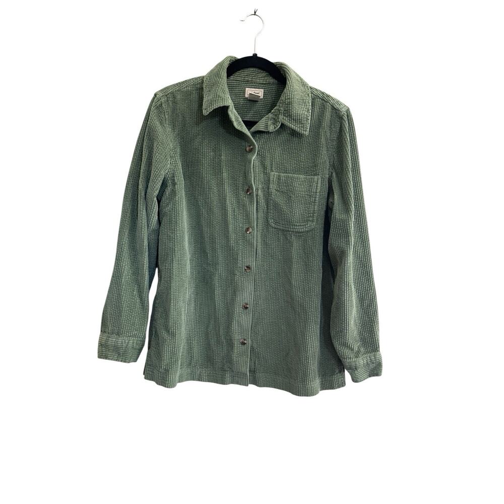 L.L. Bean Green Corduroy Button-Down Shirt